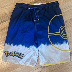 Blue and White Men's Shorts